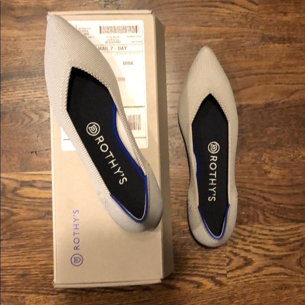 Rothy’s Flax Birdseye pointes toe flat